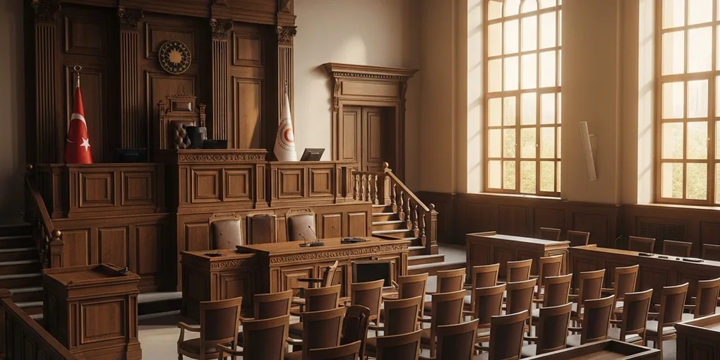 Aile mahkemesi duruşma salonu ve yargılama süreci
